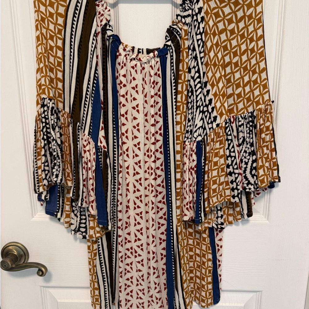 Elan Multicolor Patterned Top/Dress/Cover-up